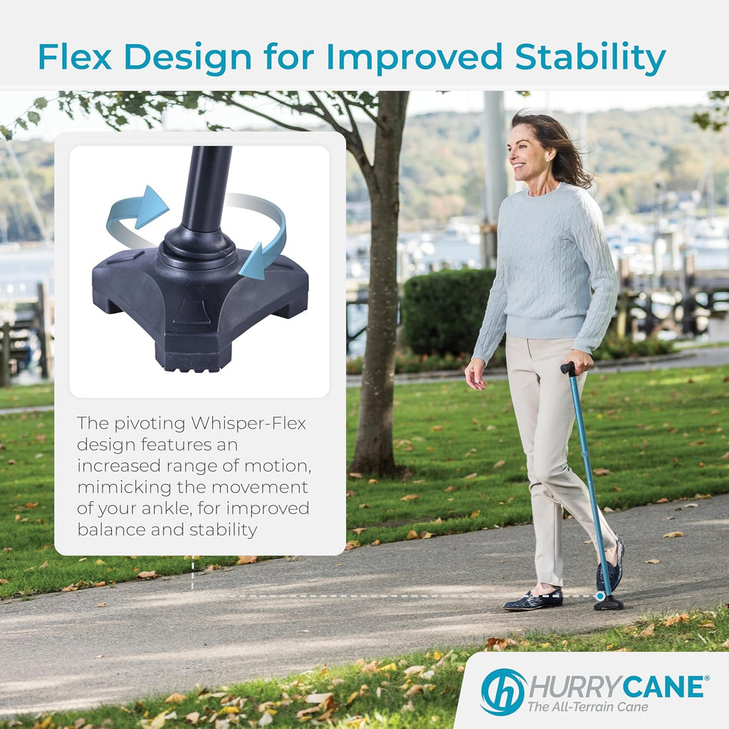 HurryCane HCANE Freedom Edition Foldable Walking Cane with T Handle

