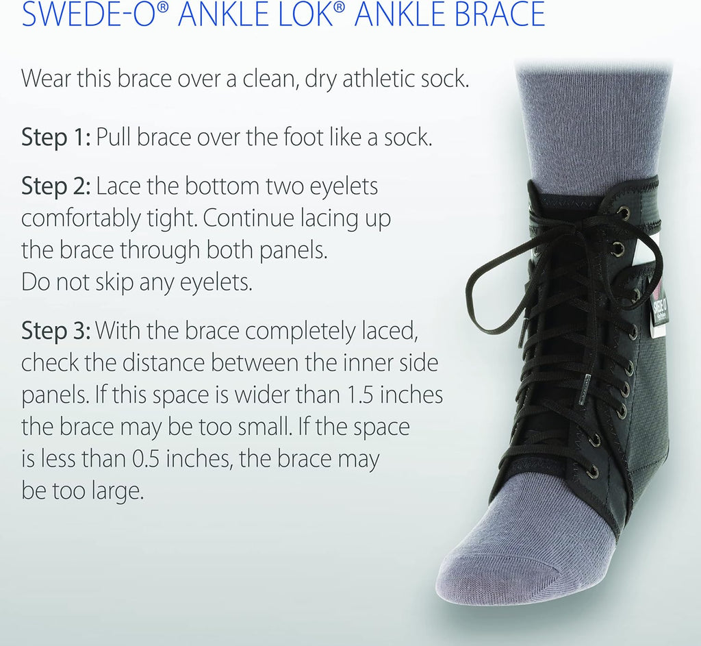 Swede-O Ankle Lok Ankle Brace with Spiral Stays and Removable Stabilizers

