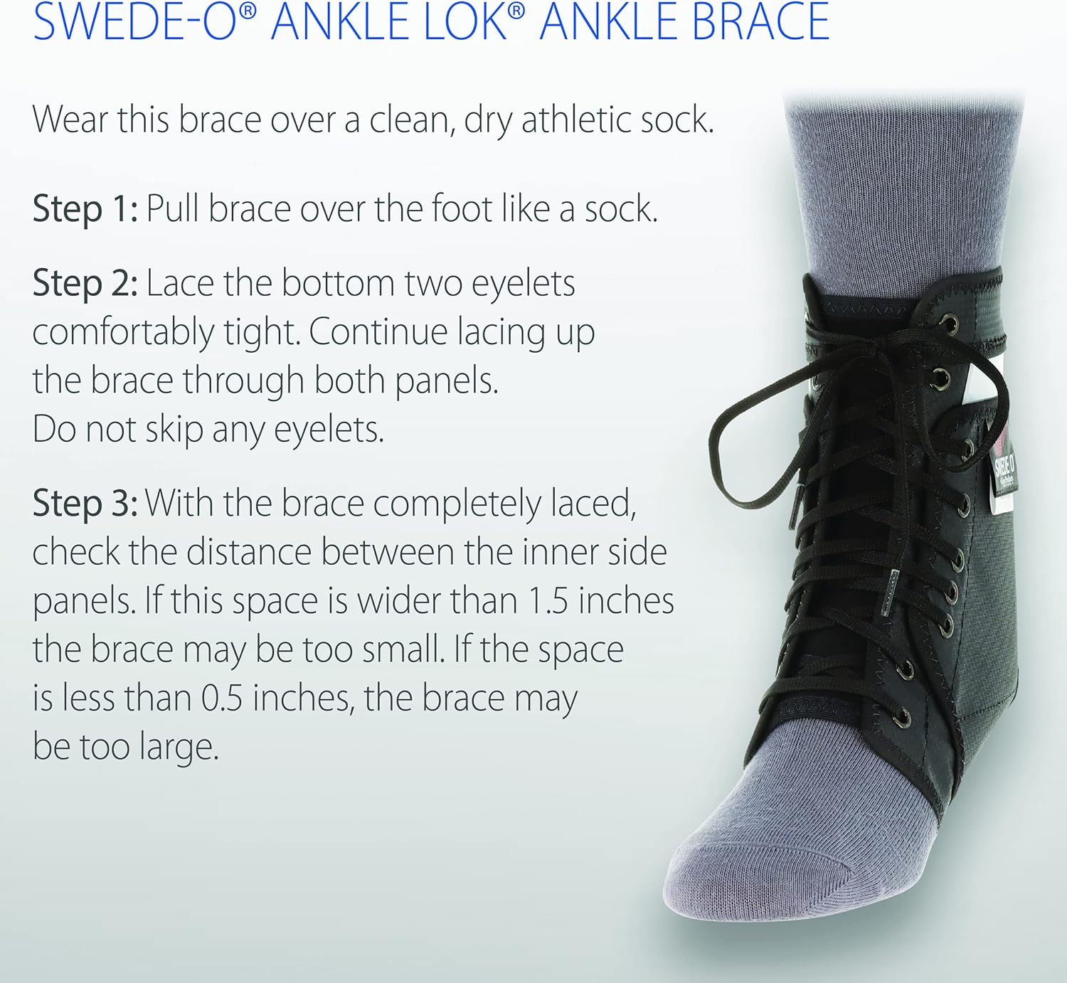 Swede-O Ankle Lok Ankle Brace with Spiral Stays and Removable Stabilizers

