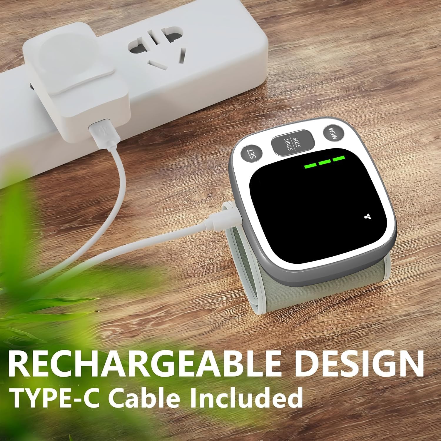 Oklar Rechargeable Wrist Blood Pressure Monitor Digital BP Machine with Voice

