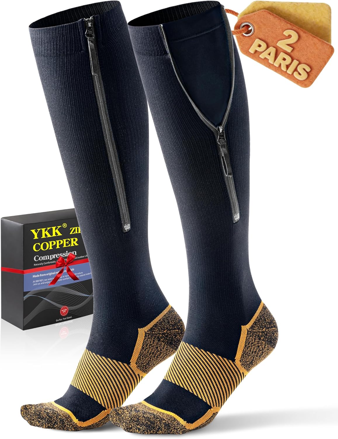 Medical Zipper Compression Socks 20–30 mmHg for Women & Men


