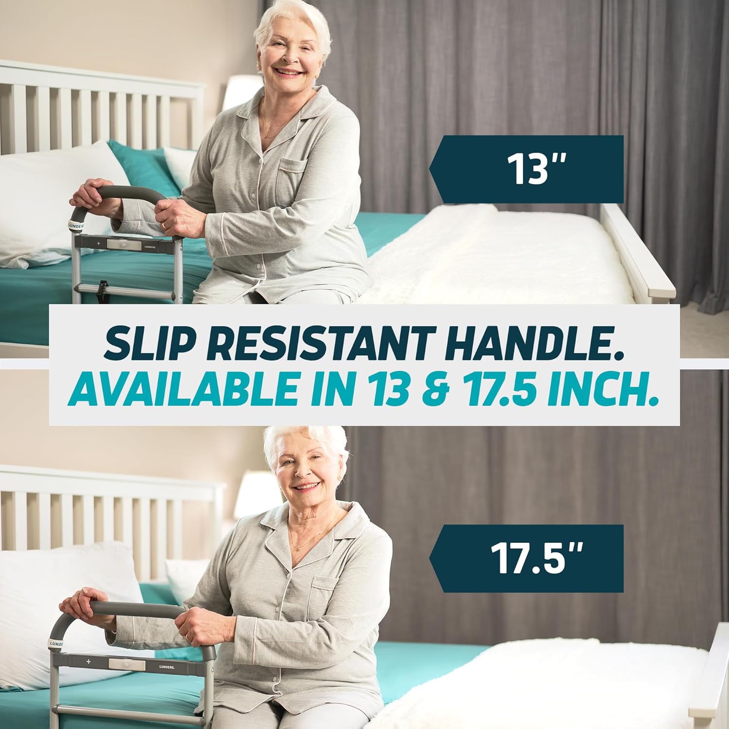 Lunderg Bed Assist Rail for Seniors Non-Slip Grab Bar Easy Install Bed Rails

