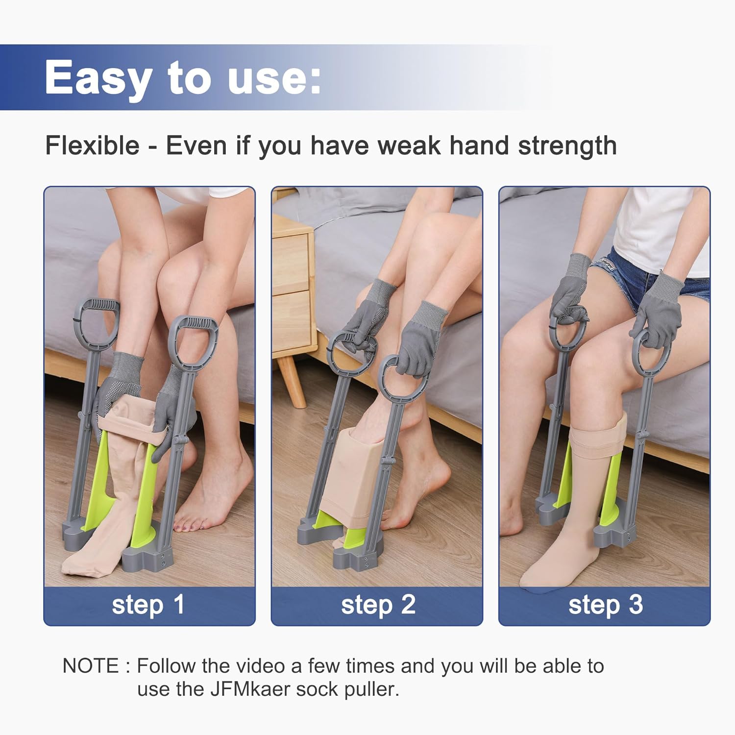 Compression Sock Aid Device for Easy Donning of Socks and Stockings

