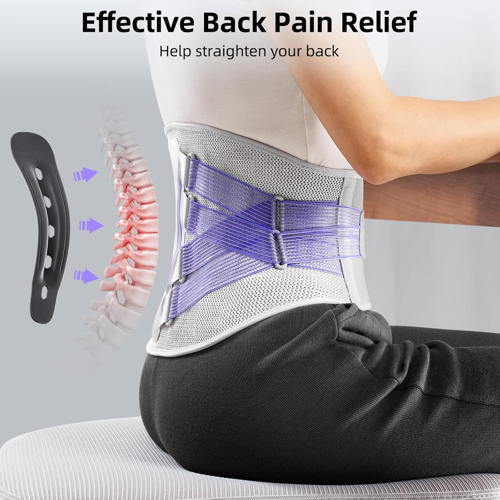 FREETOO Back Brace for Lower Back Pain, Adjustable Breathable Lumbar Support

