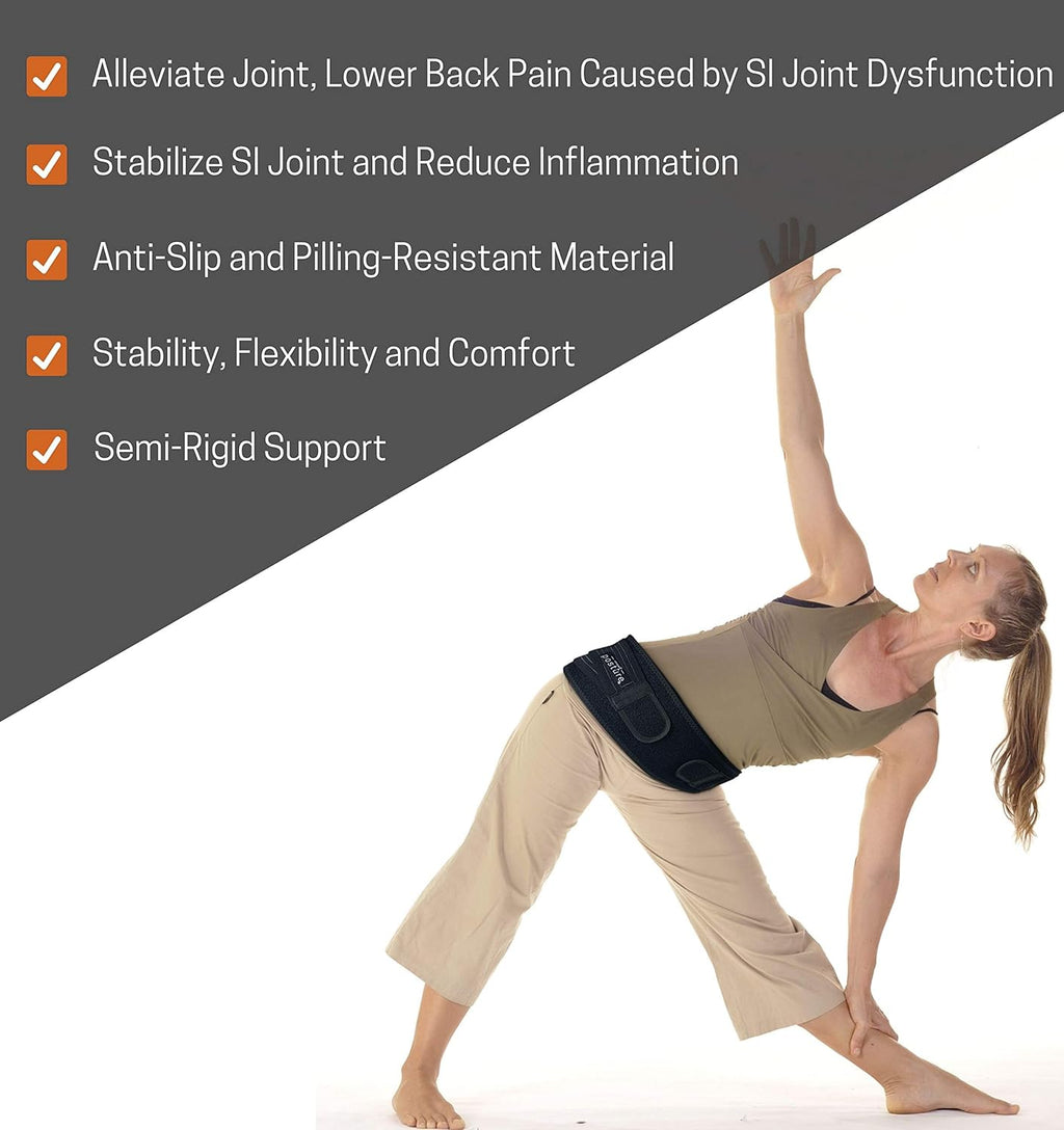 Vriksasana Sacroiliac SI Joint Hip Belt for Sciatica, Pelvic and Lower Back Pain

