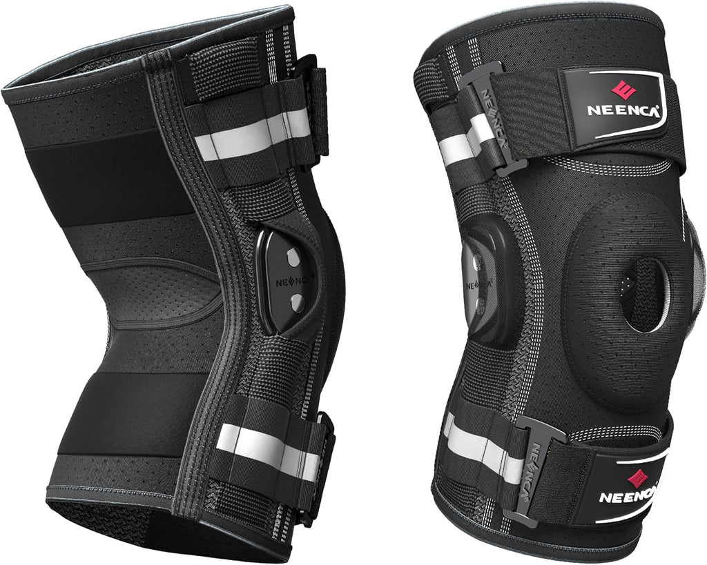 NEENCA Adjustable Hinged Knee Brace with Removable Side Stabilizers for Knee Pain

