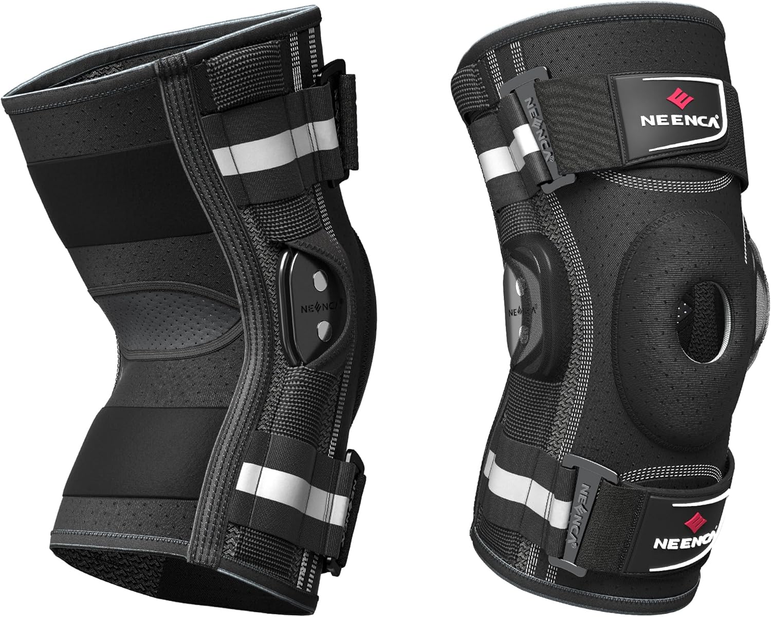 NEENCA Adjustable Hinged Knee Brace with Removable Side Stabilizers for Knee Pain

