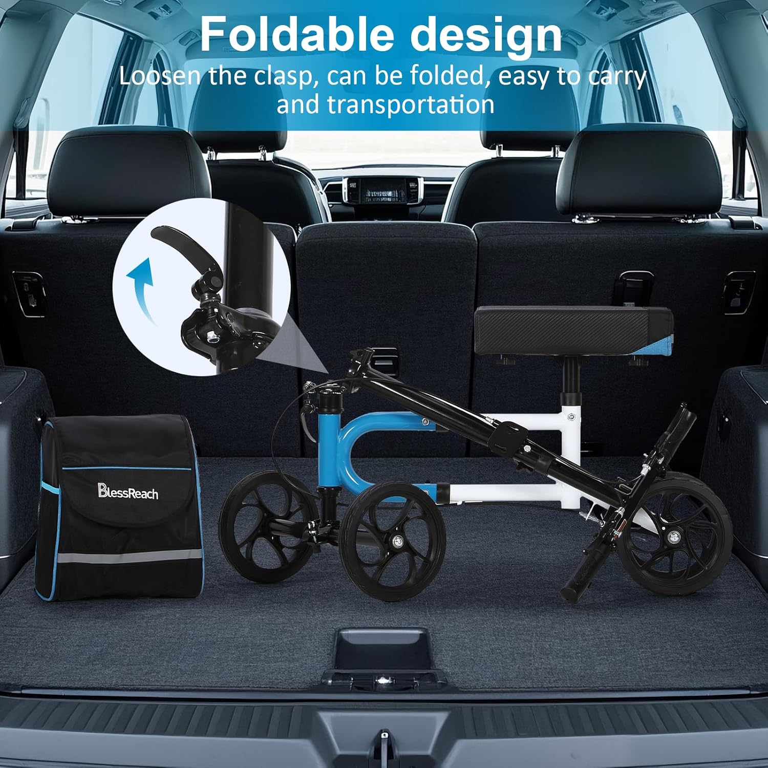 BlessReach Knee Scooter for Adults, Knee Walker for Foot Injuries and Surgery

