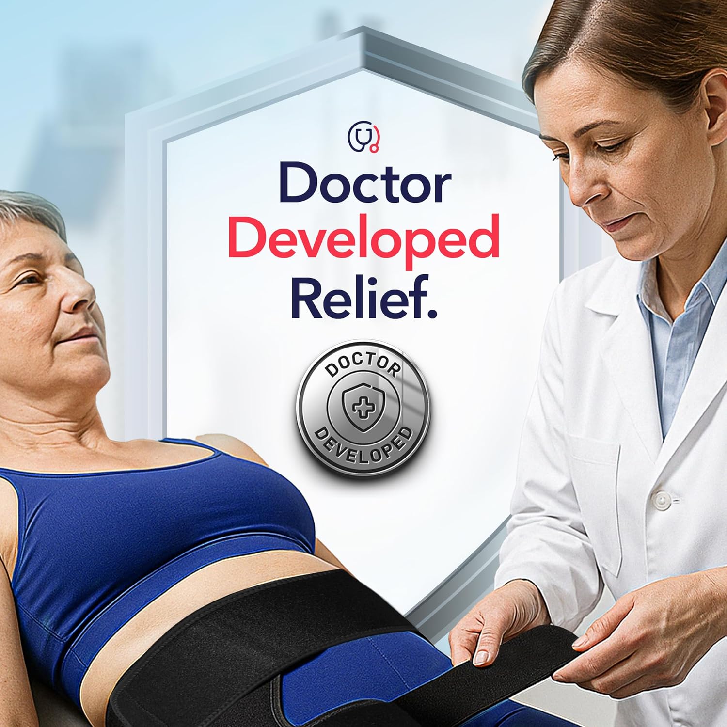 Doctor-Developed Hip Support Compression Wrap for Groin, Sciatica, Hamstring Relief

