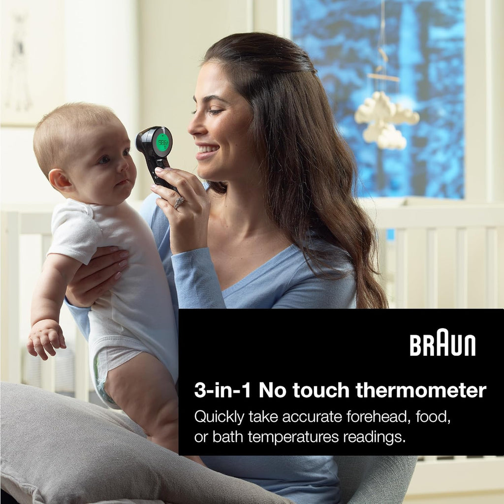 Braun Sensian 7 non-contact infrared thermometer with age precision technology and color LCD

