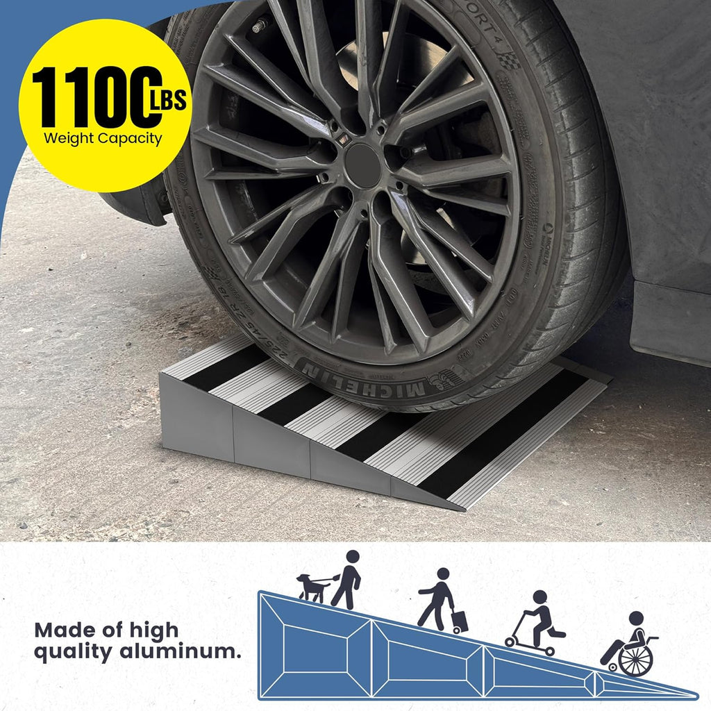 Nuvium Modular Aluminum Threshold Ramp for Doorways, Curb and Step Access, 1100 lb

