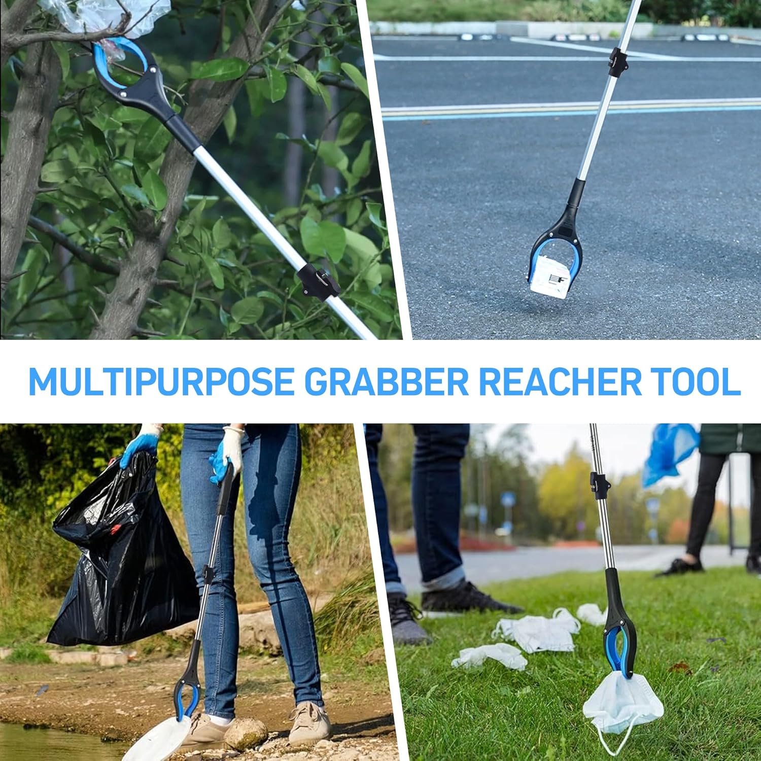 32 in Grabber Reacher Tool with Magnetic Tip, Foldable Pickup Grabber

