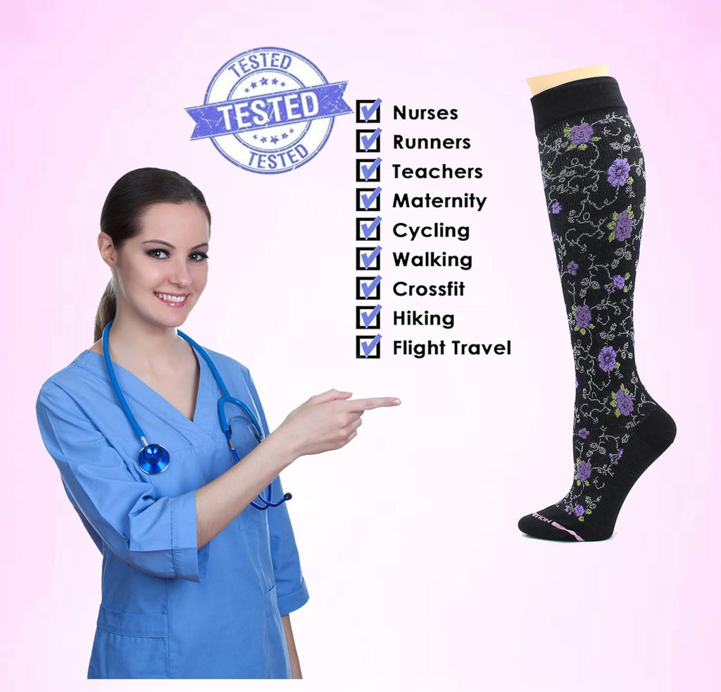Dr. Motion Therapeutic Graduated Compression Knee-High Socks for Women, 8–15 mmHg

