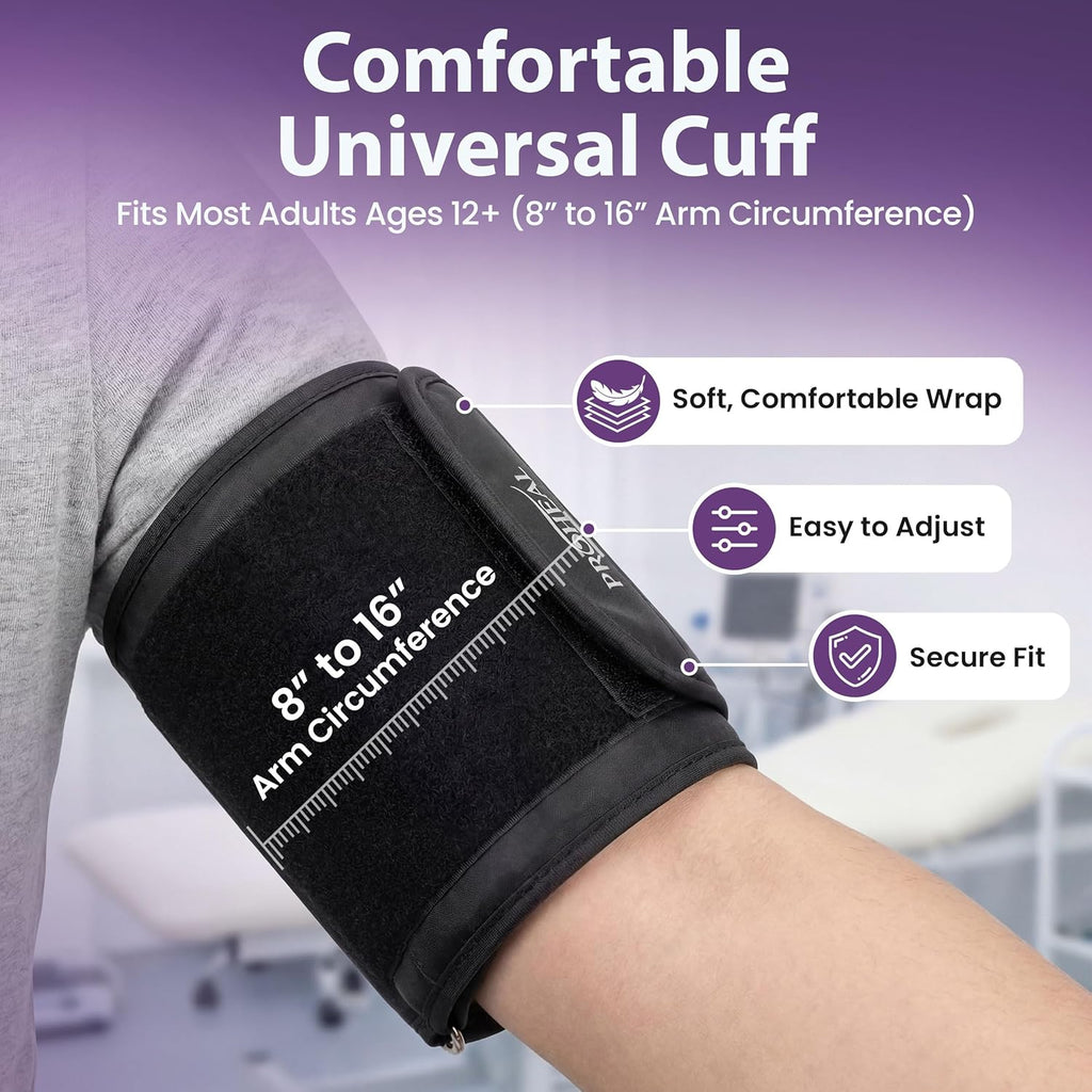ProHeal Upper Arm Blood Pressure Monitor with Talking Audio, Backlit LCD, 240 Memory

