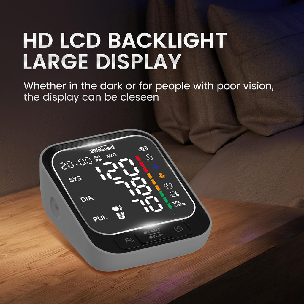 VivaGuard Upper Arm Automatic Digital Blood Pressure Monitor with Large Backlit LCD

