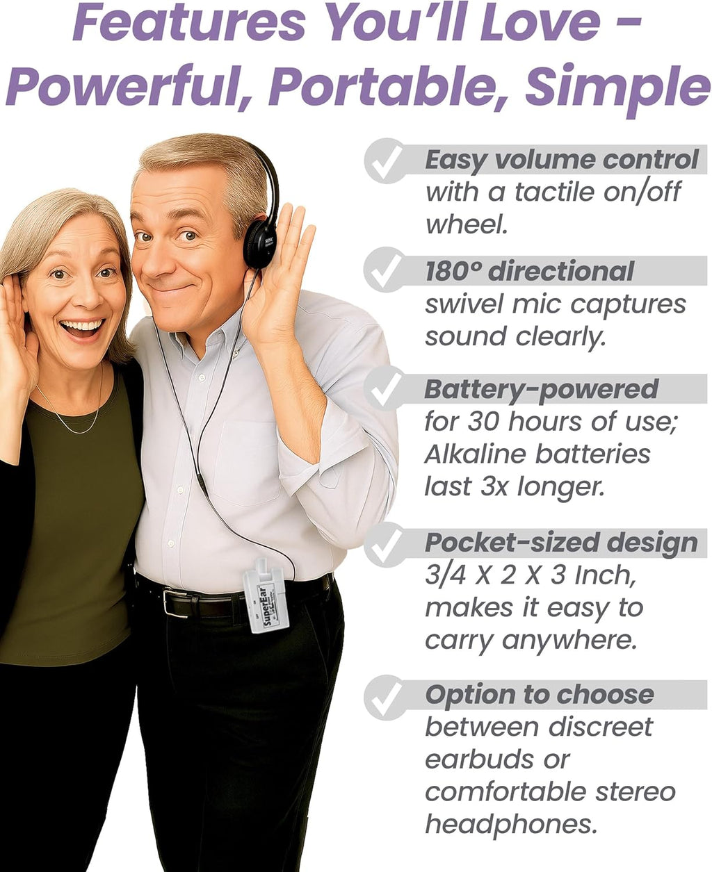 SuperEar SE5000 PSAP Personal Sound Amplifier for Seniors Hearing Aid Device

