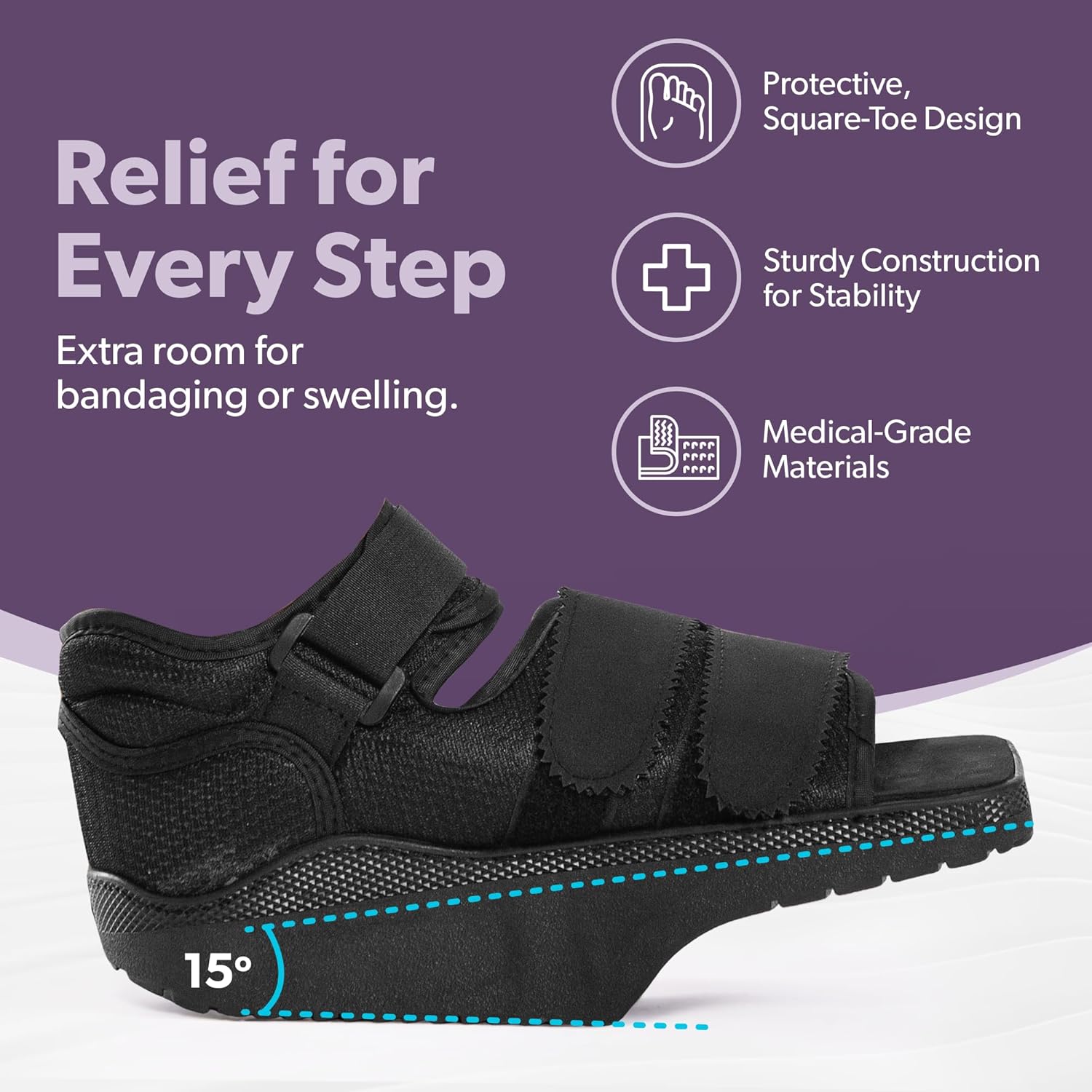 BraceAbility Forefoot Offloading Post-Op Wedge Shoe Boot for Diabetic Foot Ulcer

