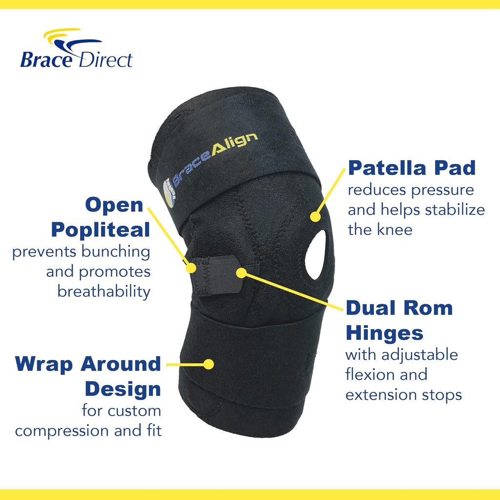 ROM Hinged Knee Brace with Stabilizers for ACL/PCL, Patella Support, Sprains

