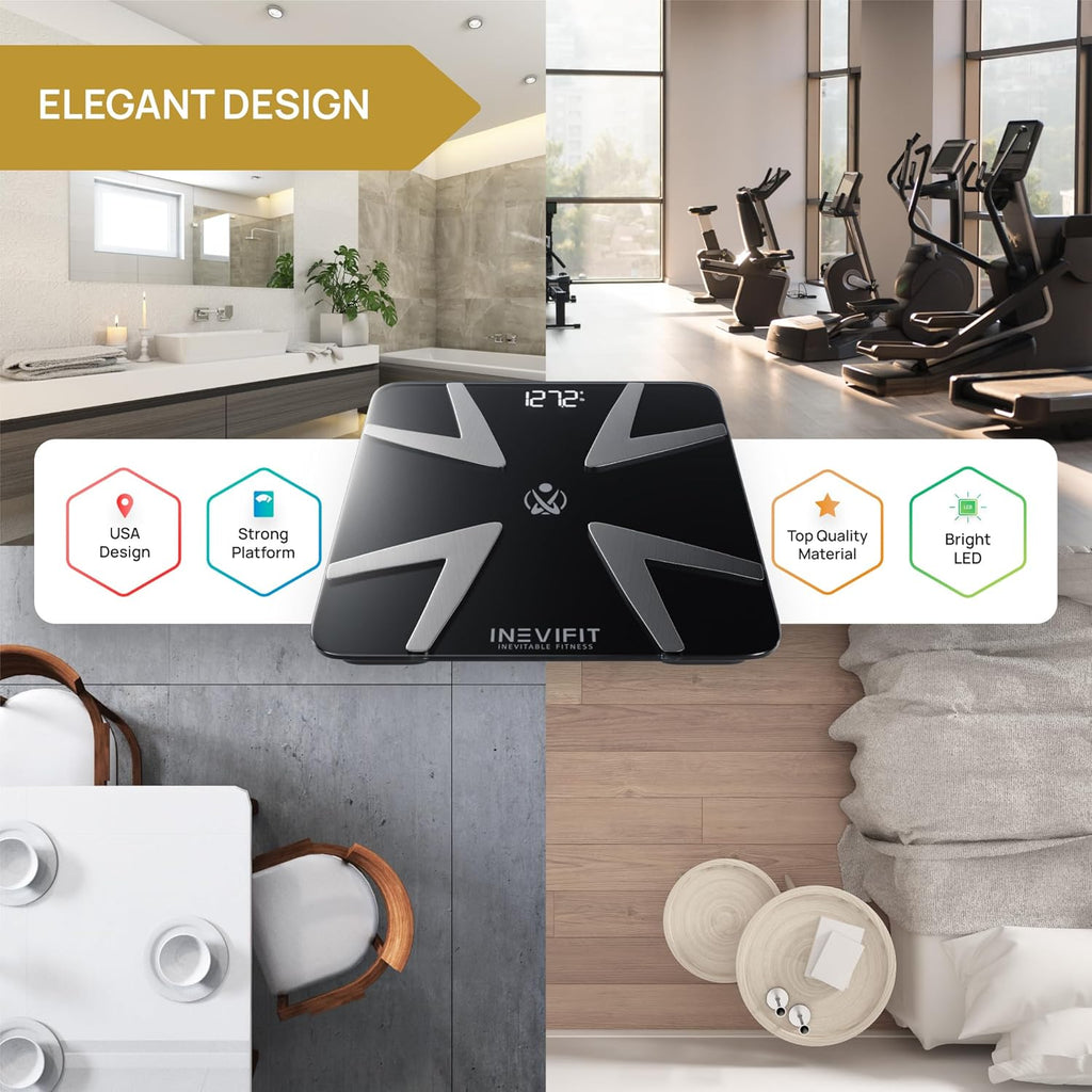 INEVIFIT Smart Body Fat Scale Bluetooth Digital Bathroom Analyzer

