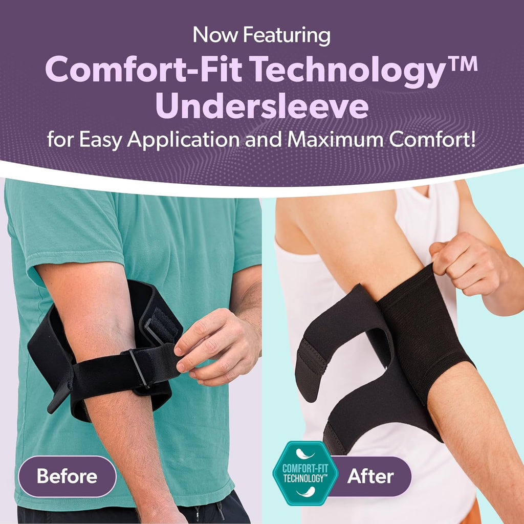 BraceAbility Bursitis Elbow Pad Brace Compression Arm Sleeve with Padded Support

