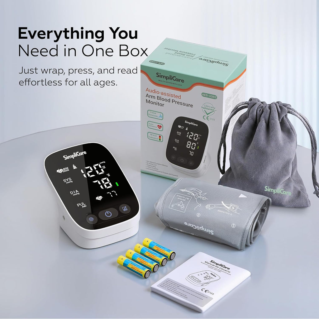 Upper Arm Blood Pressure Monitor with XL Cuff, LED Display, 2-User Memory

