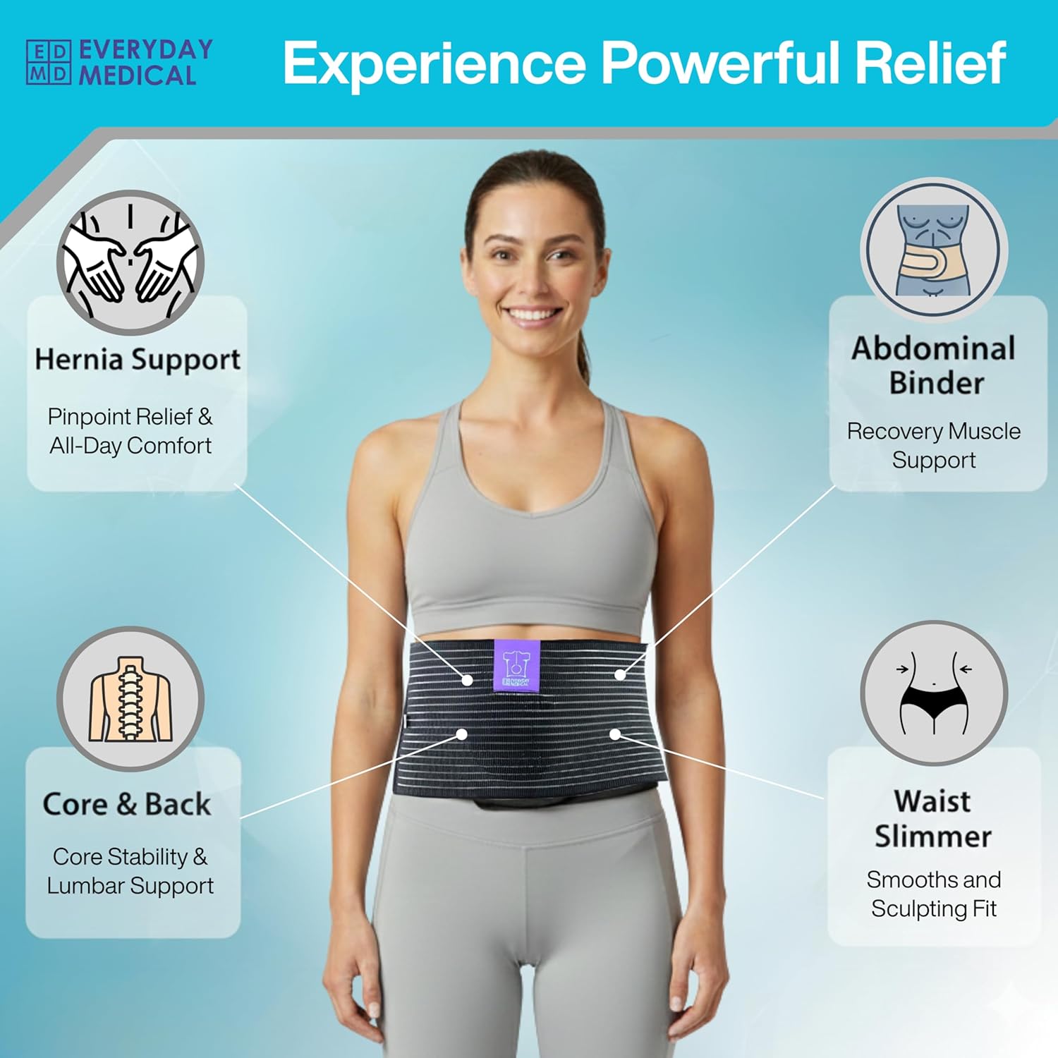 Medical Umbilical Hernia Belt Abdominal Binder Post-Surgery Compression Support

