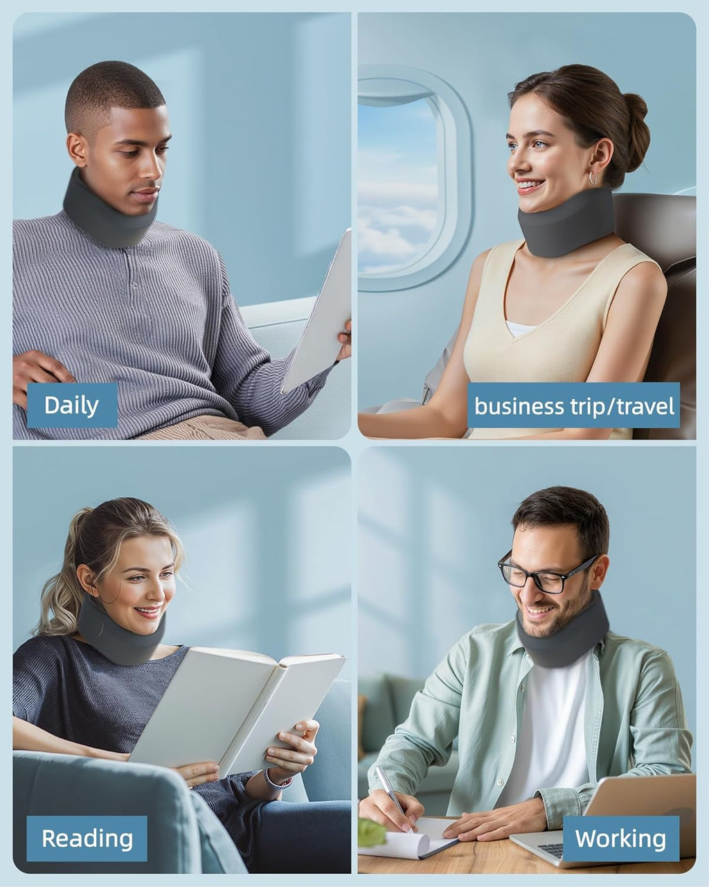 Memory Foam Neck Brace for Sleeping, Soft Cervical Collar for Neck Support

