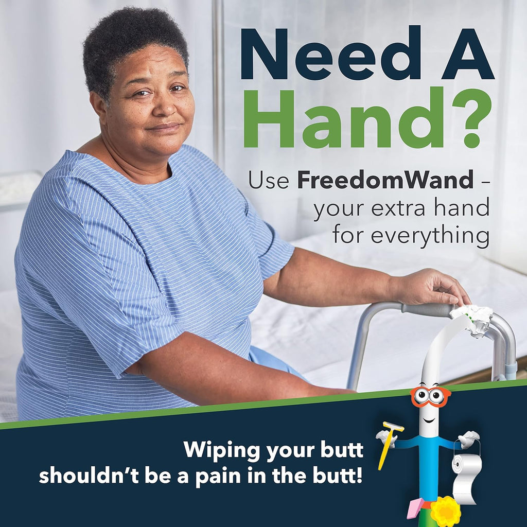 FreedomWand Multipurpose Toilet Wiping Aid, Adjustable Reach Toilet Assist Tool

