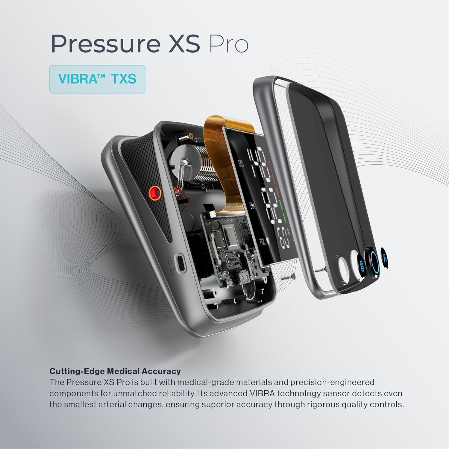 Pressure XS Pro Upper Arm Bluetooth Blood Pressure Monitor, Automatic Digital BP Cuff 22–42 cm


