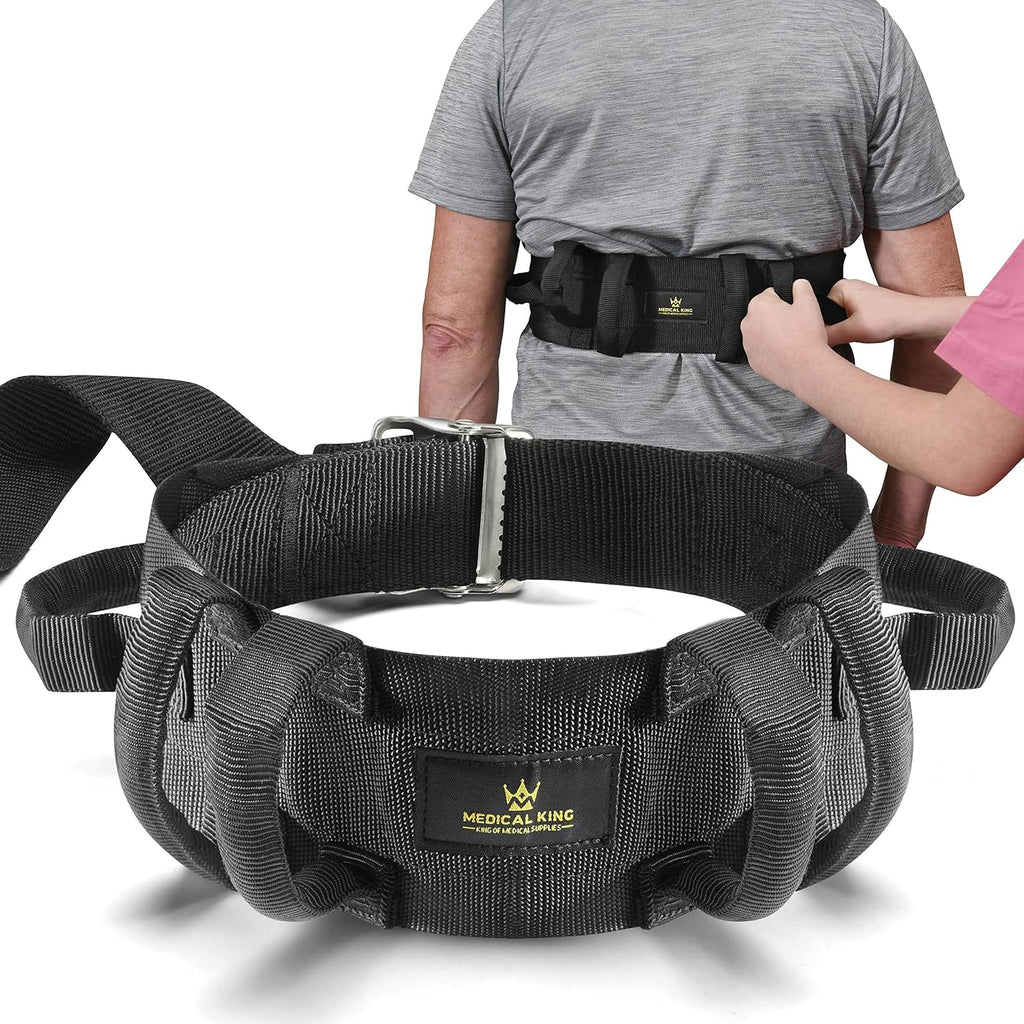 Medical King Gait Belt Transfer Belt with 6 Handles, Quick Buckle, Up to 500 lb

