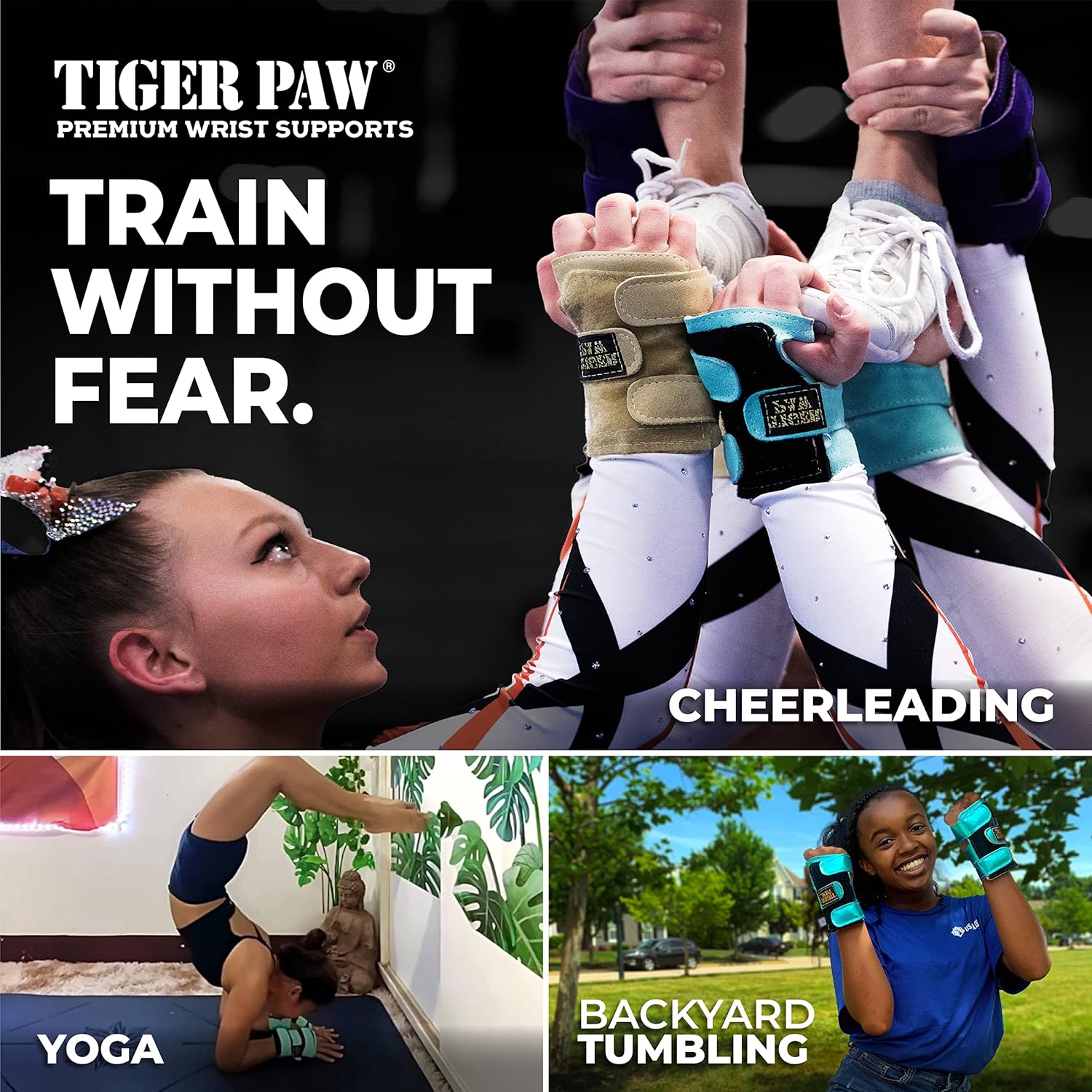 Tiger Paw Gymnastics Wrist Supports, Adjustable Wrist Brace Guards for Hand Protection

