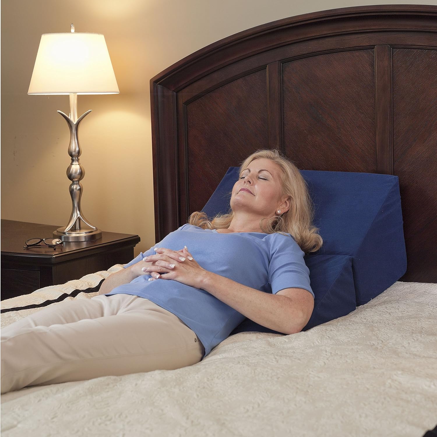 Drive Medical Folding Bed Wedge Pillow for Bedtime Neck and Back Support

