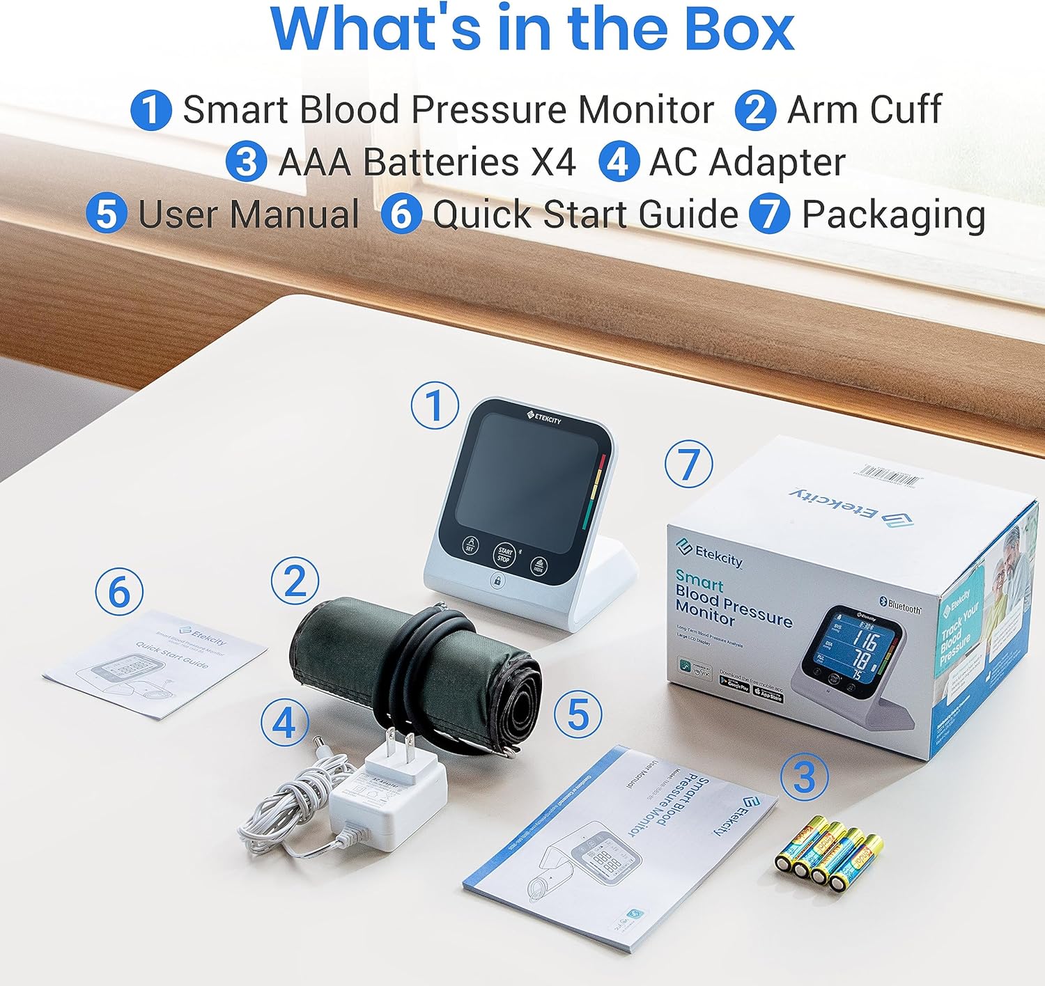 Etekcity Bluetooth Upper Arm Automatic Blood Pressure Monitor with App, Irregular Heartbeat

