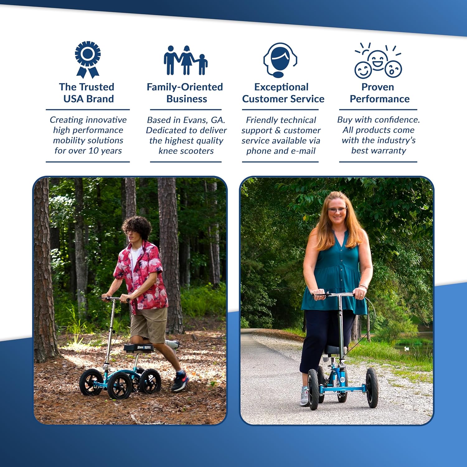 All-Terrain Quad Leg Mobility Scooter for Foot and Ankle Surgery Recovery

