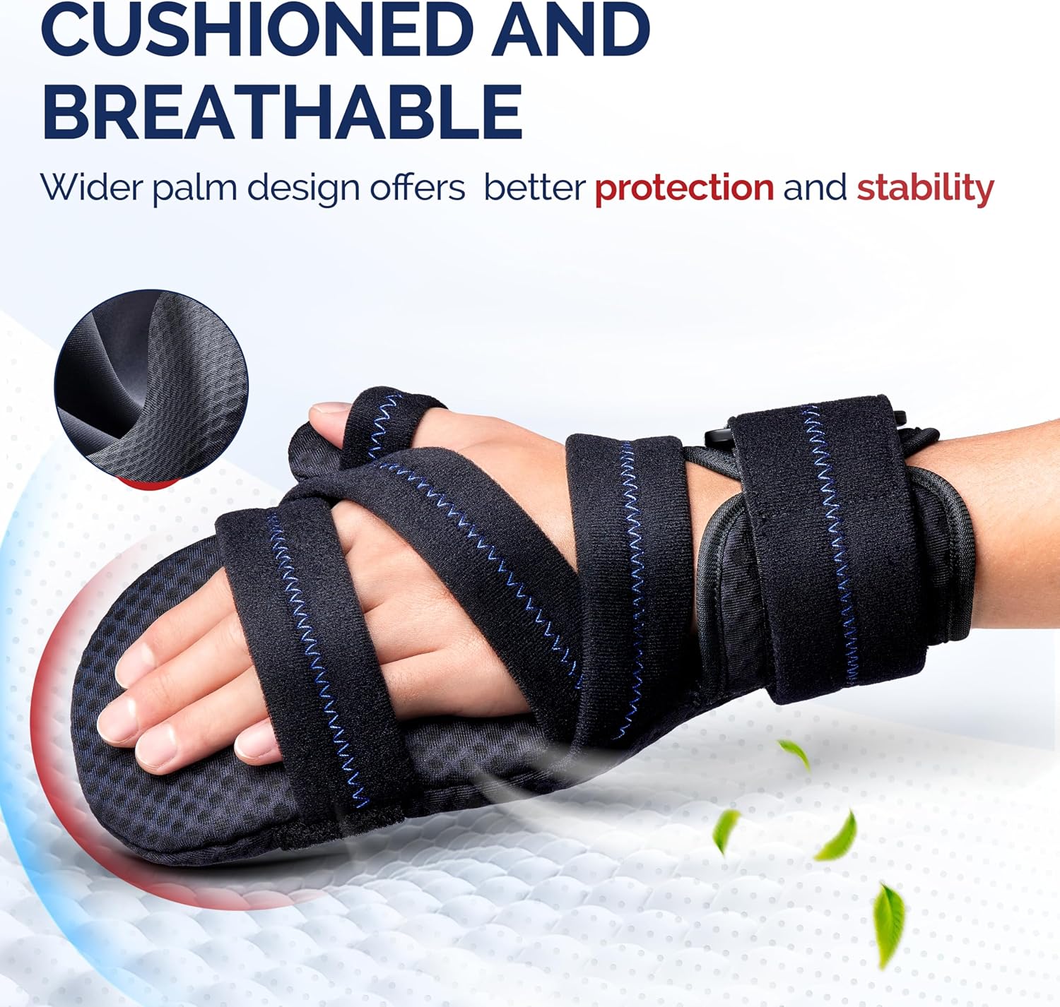 FEATOL Resting Hand Splint with Thumb Support, Adjustable Night Wrist Brace

