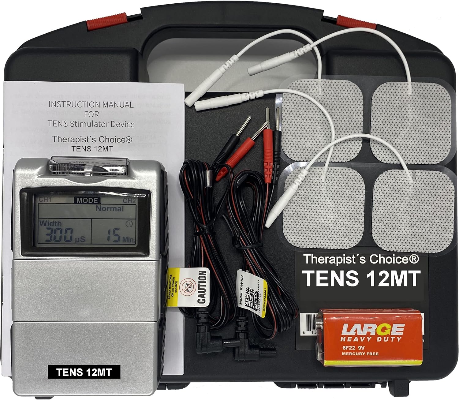 Therapist’s Choice Digital TENS Unit with Accessories, Dual Channel Muscle Stimulator

