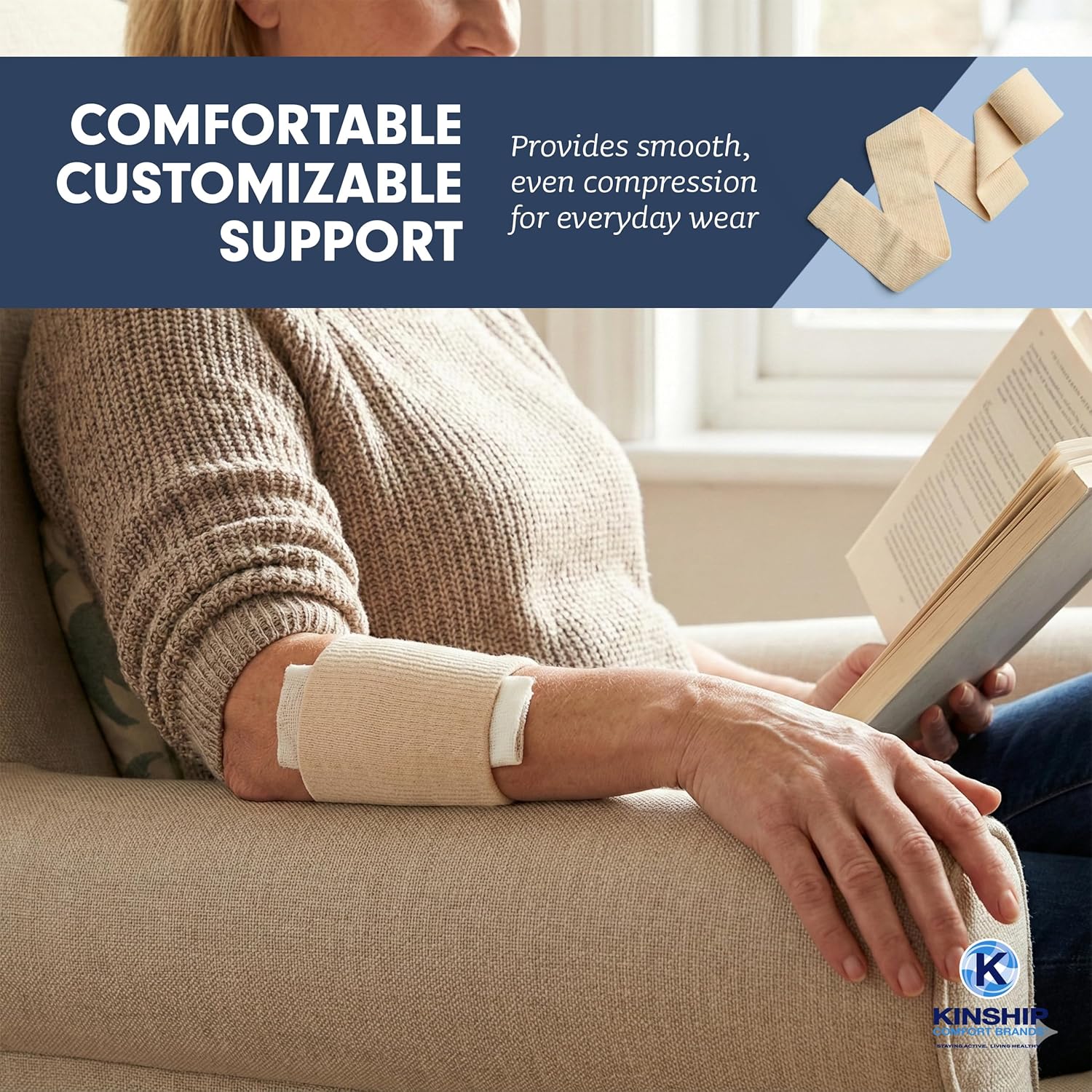 KinGrip Tubular Elastic Support Bandages, Latex-Free Wound Care Compression

