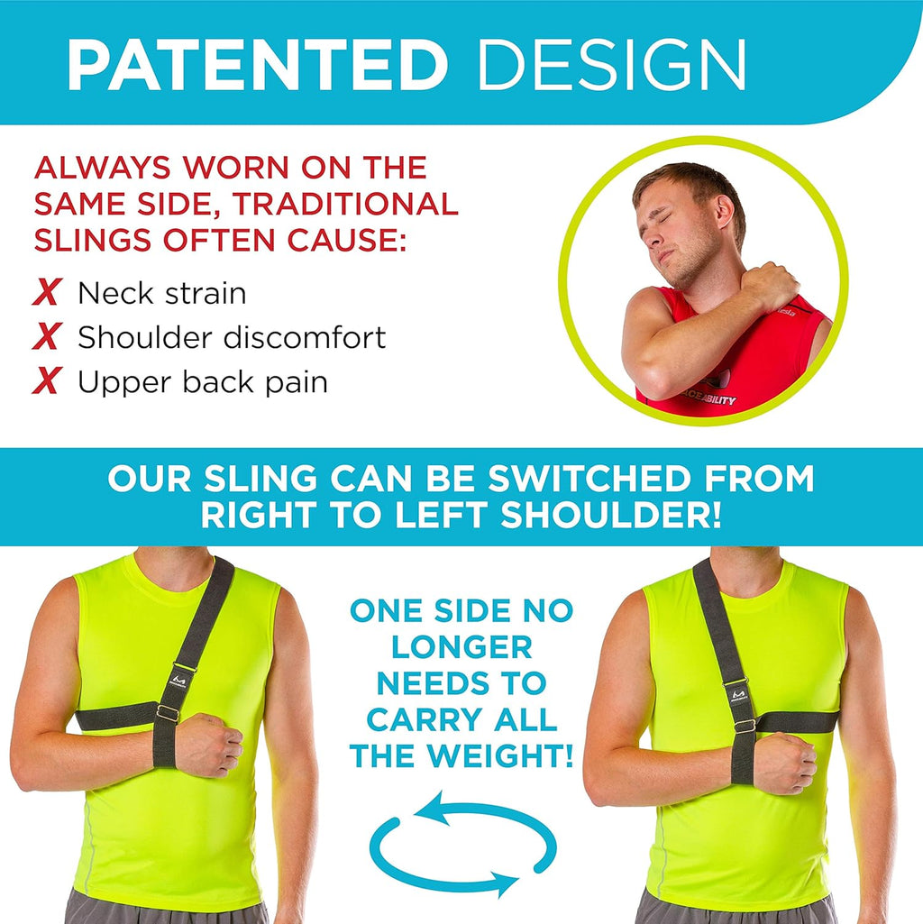 BraceAbility Waterproof Shoulder Sling with Arm Support for Clavicle and Rotator Injuries

