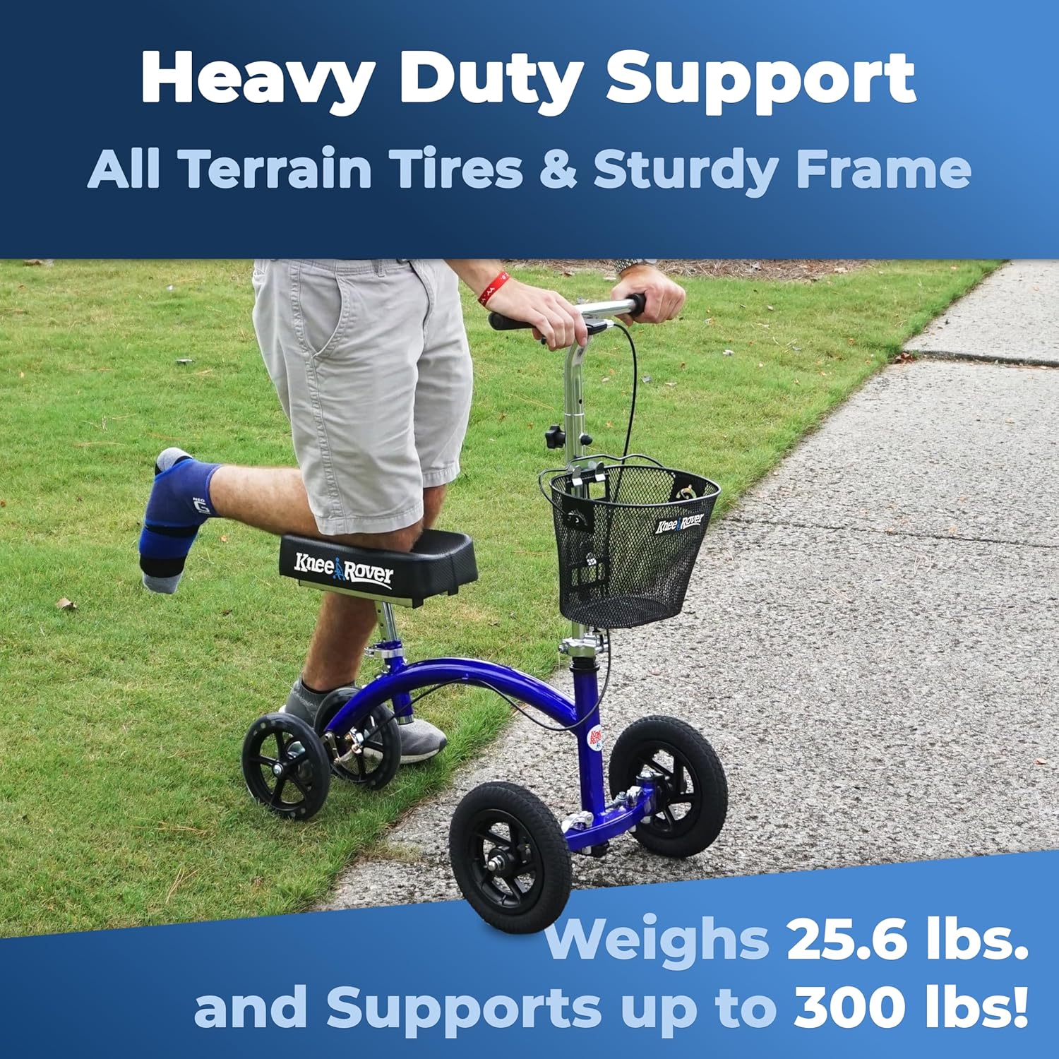 KneeRover Hybrid All-Terrain Knee Scooter for Adults, Foot Surgery Recovery

