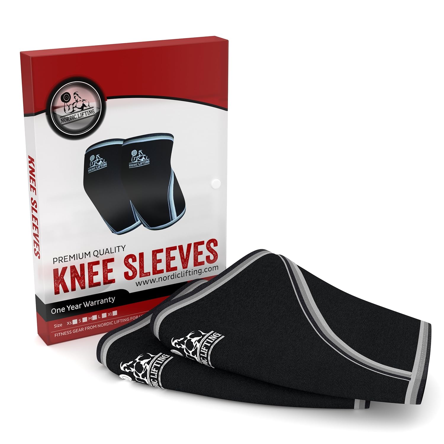 Nordic Lifting 7mm Knee Sleeves for Weightlifting & Powerlifting, USPA Approved

