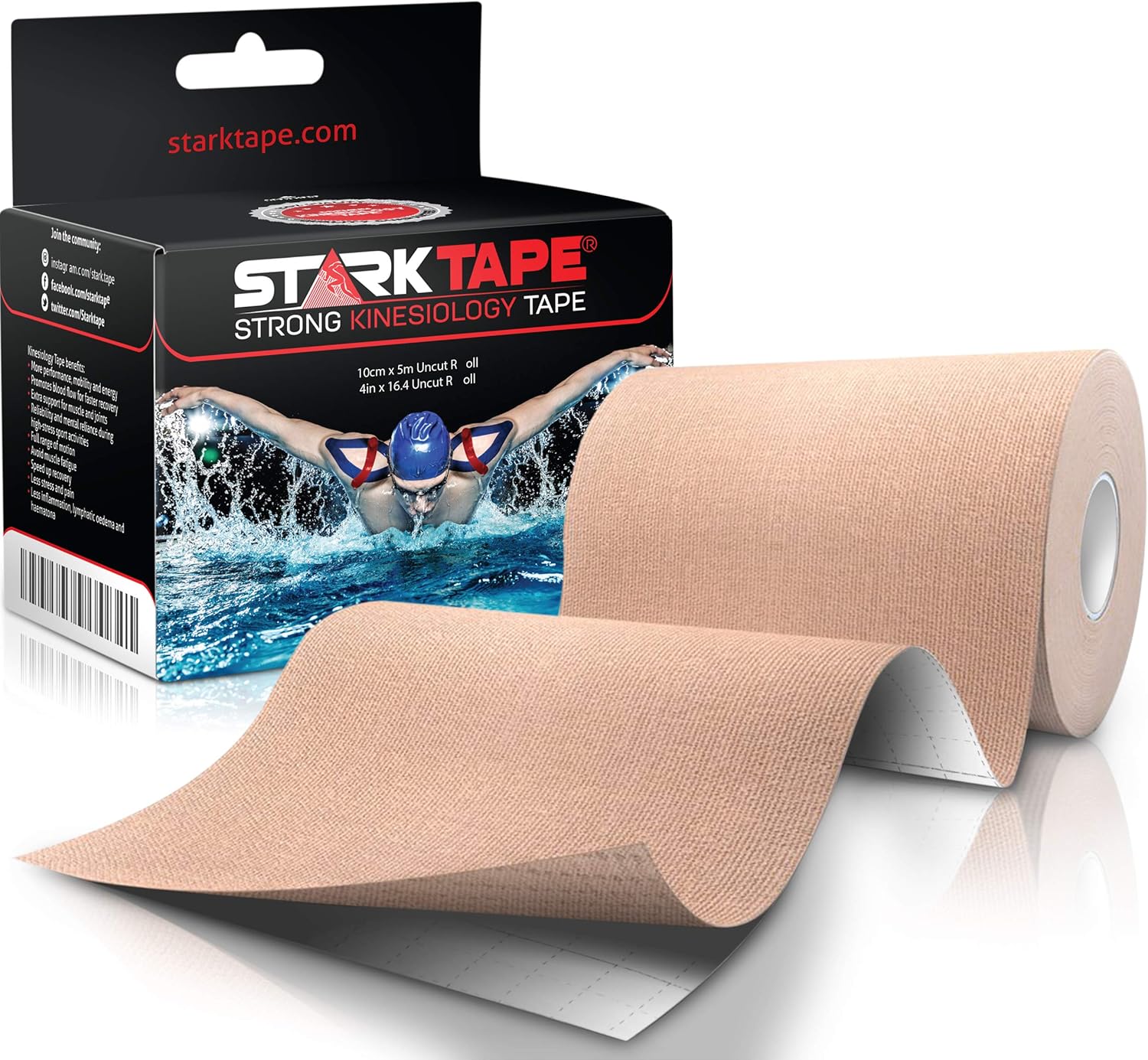 Kinesiology Tape Extra Wide 4 in x 16.4 ft Roll, Latex-Free, Waterproof

