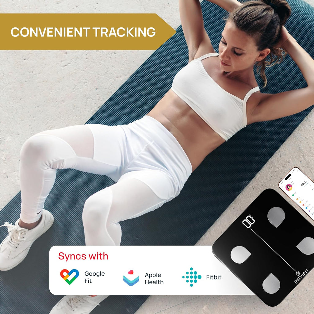 INEVIFIT Bluetooth Smart Body Fat Scale Digital Bathroom Body Composition Analyzer

