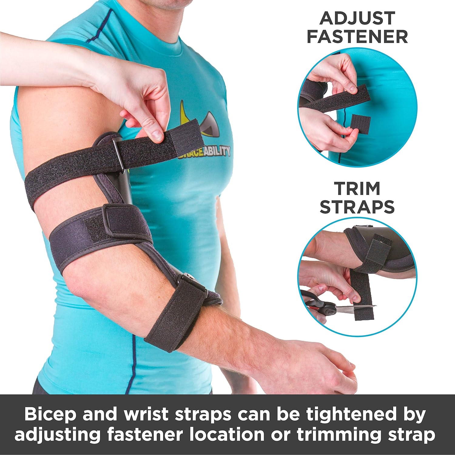 BraceAbility Cubital Tunnel Elbow Brace Splint for Ulnar Nerve Pain Relief

