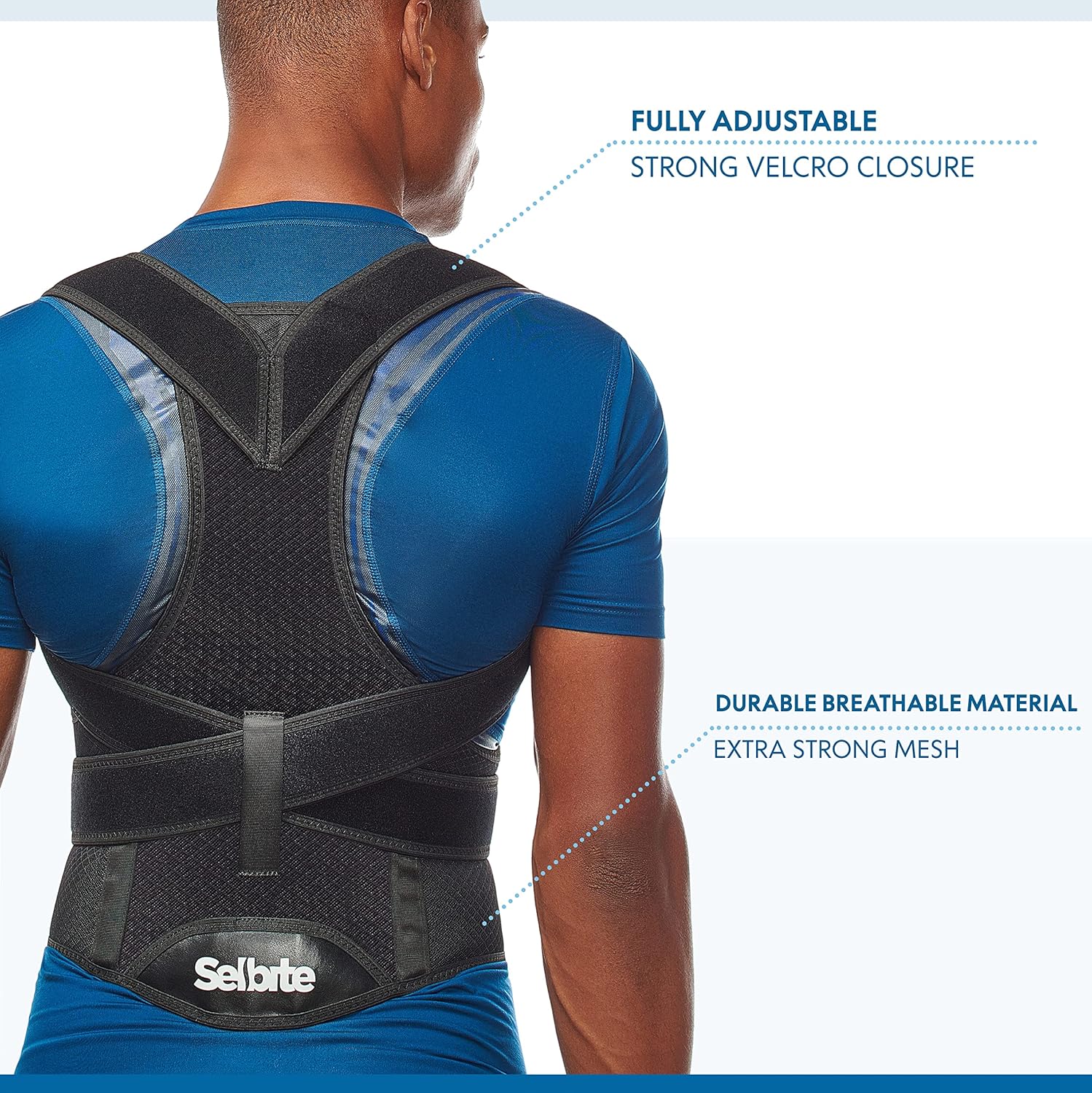 Selbite Posture Corrector for Men and Women, Back Brace with Adjustable Straps

