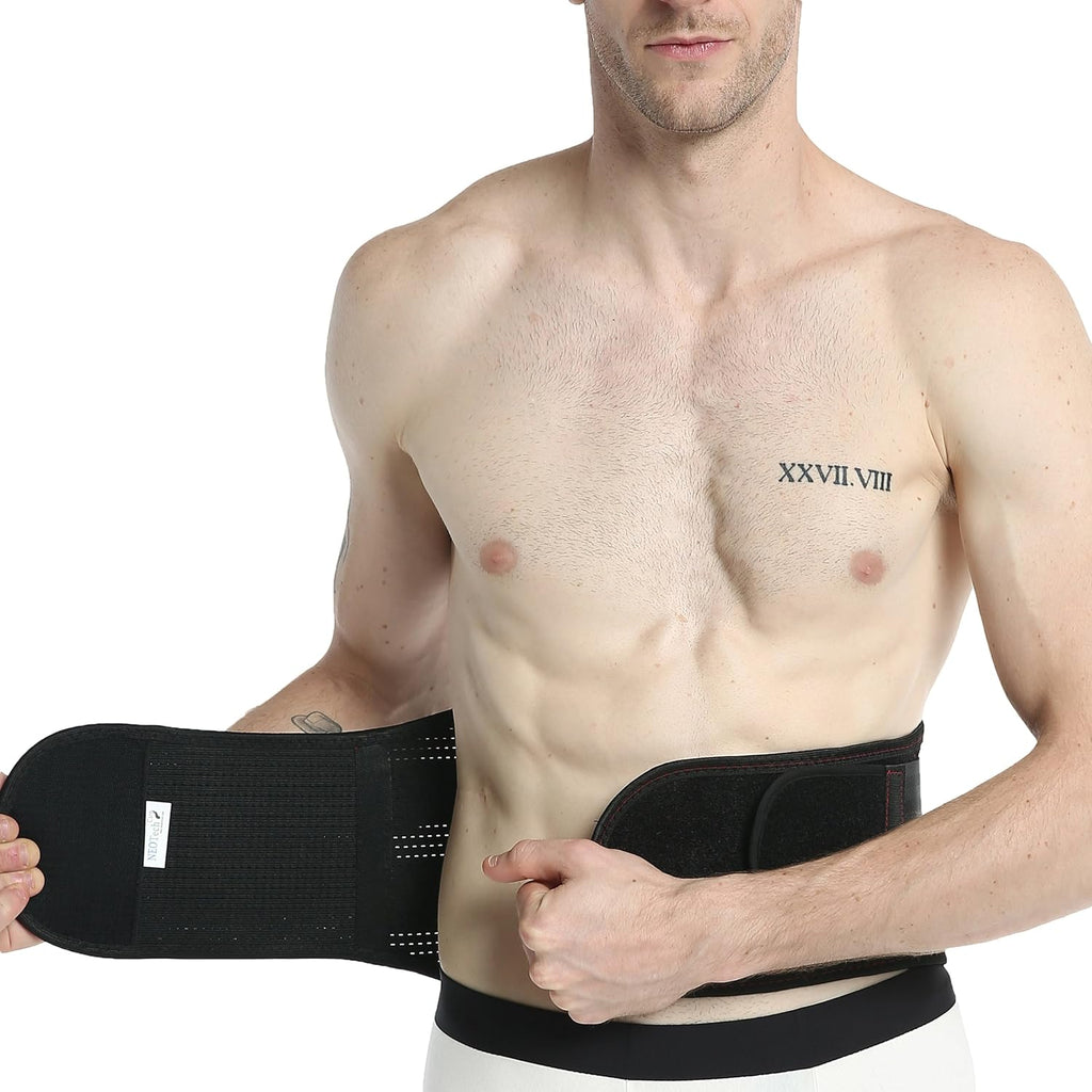 NeoTech Care Lower Back Brace Support Belt with Breathable Adjustable Compression Straps

