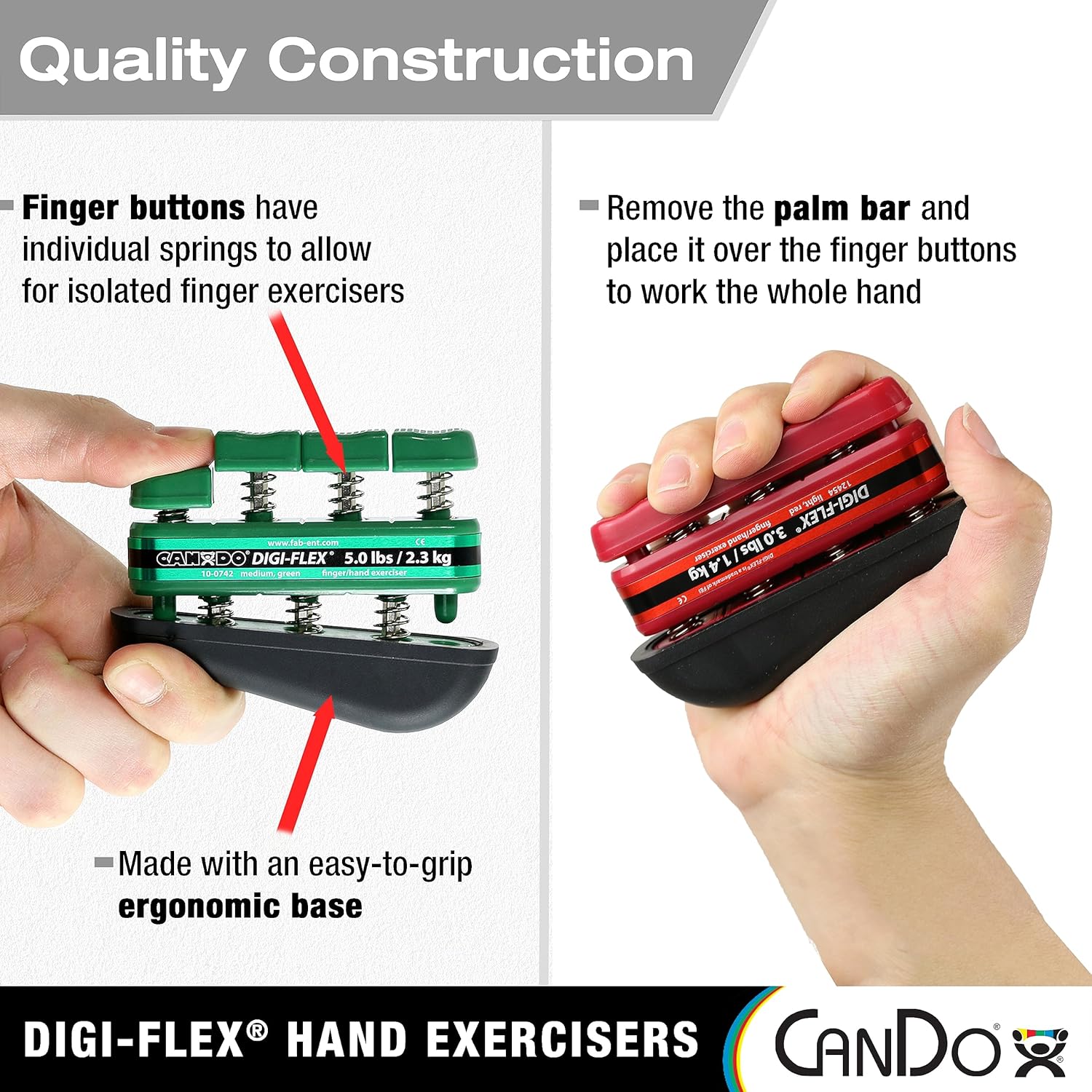 CanDo Digi-Flex Hand and Finger Exerciser for Strength, Dexterity, Flexibility

