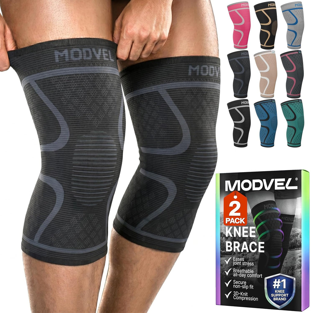Modvel 2-Pack Knee Compression Sleeves, Knee Support for Men & Women

