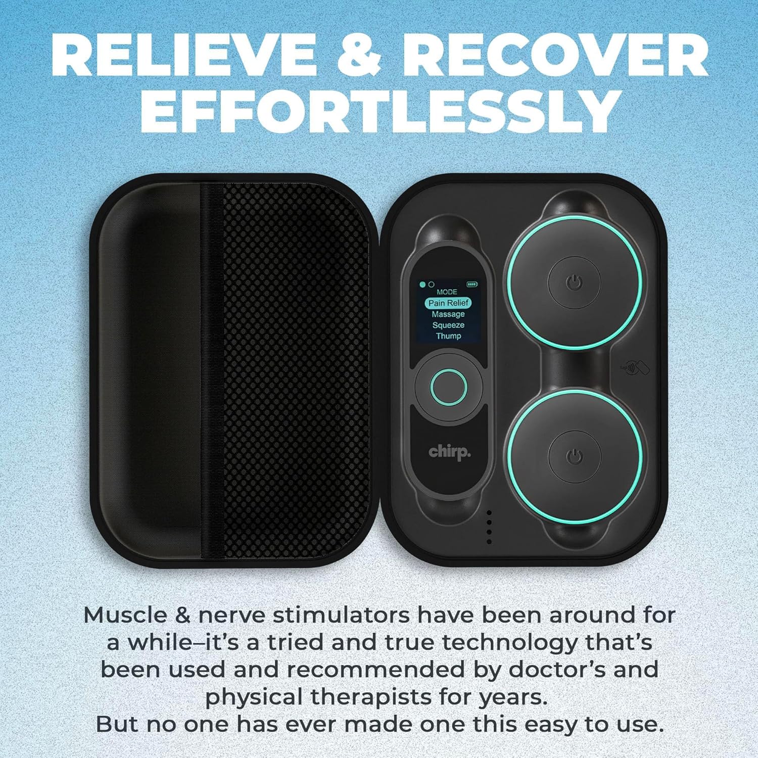 Chirp Halo Wireless EMS Muscle Stimulator, Portable Electrical Muscle Recovery Device

