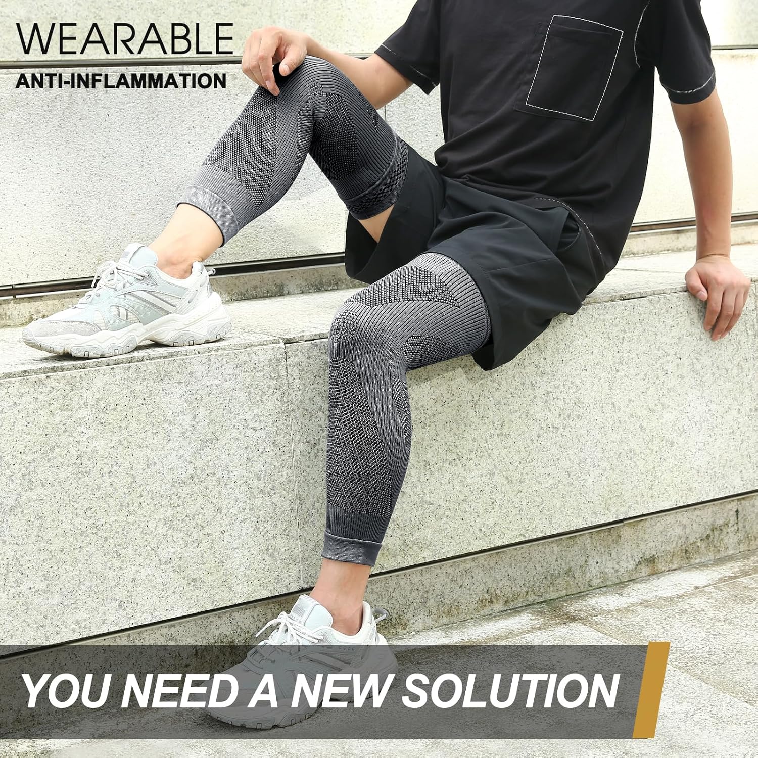 NEENCA Graphene Compression Leg Sleeve for Knee Support, Ultra-Thin Long Sleeve

