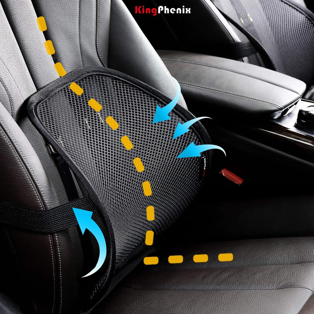 kingphenix Lumbar Support Cushion with Breathable Mesh for Car and Office Chair

